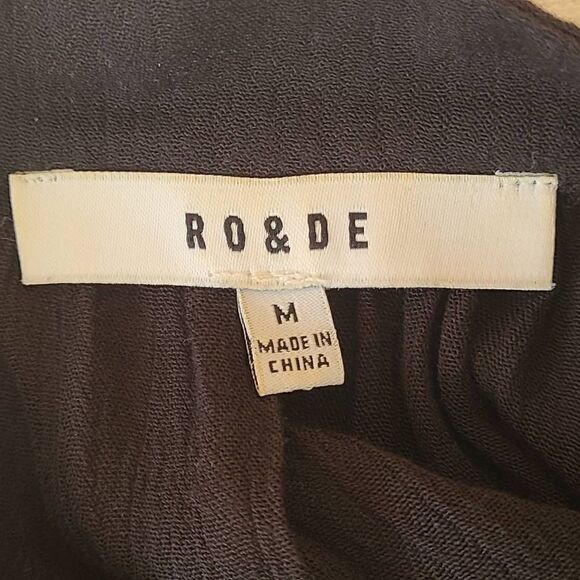 Anthropologie Ro & De Women's Half-Placket Cold Shoulder Blouse Black Medium - Picture 2 of 13